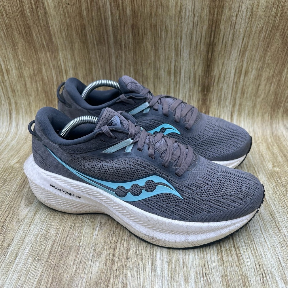 Saucony Triumph‎ 21 Running Shoes Women's Size 7.5 Grey Blue PWRRUN+ S10881-11